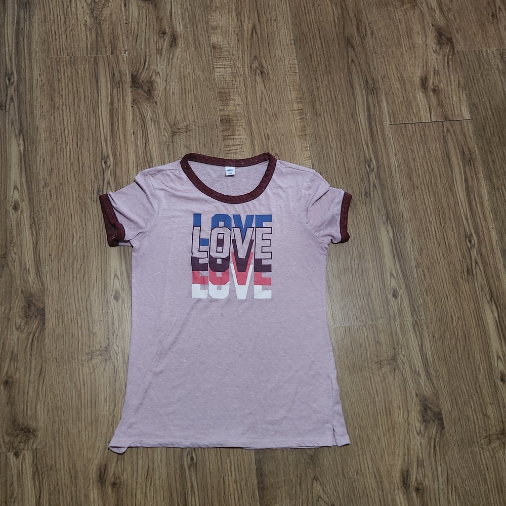 Old Navy  Tee with Love Graphic - Light Purple and Dark Red